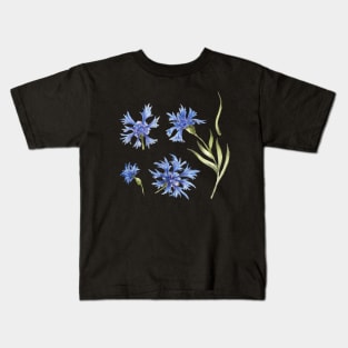 set of blue flowers_2 Kids T-Shirt